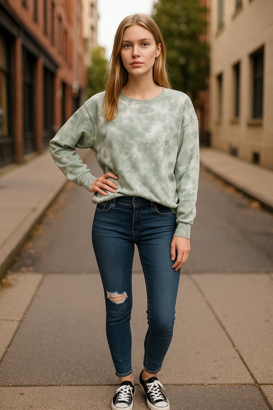 AR-33 Sweatshirt Size S Green Tie Dye Pullover NEW AR33 Workout Athleisure